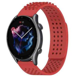 For Amazfit GTR 3 22mm Holes Breathable 3D Dots Silicone Watch Band(Red)