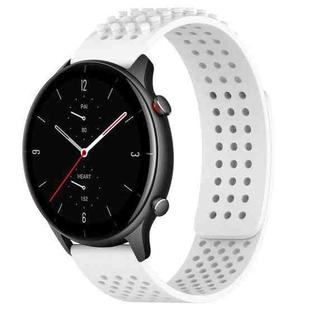 For Amazfit GTR 2e 22mm Holes Breathable 3D Dots Silicone Watch Band(White)