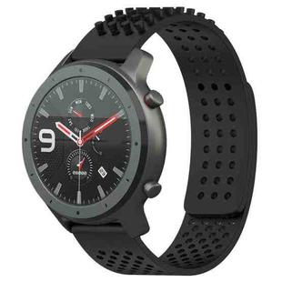 For Amazfit GTR 47mm 22mm Holes Breathable 3D Dots Silicone Watch Band(Black)