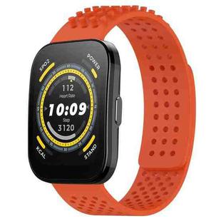 For Amazfit Bip 5 22mm Holes Breathable 3D Dots Silicone Watch Band(Orange)