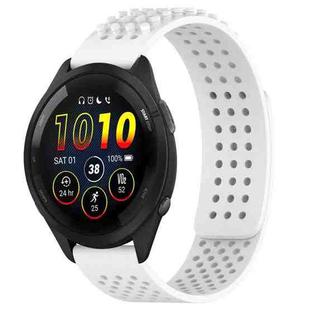 For Garmin Forerunner 265 22mm Holes Breathable 3D Dots Silicone Watch Band(White)