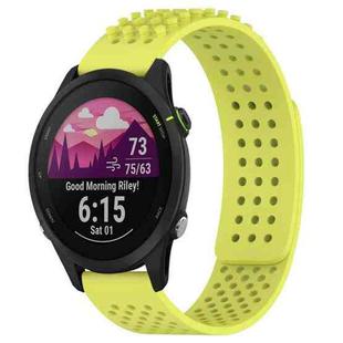 For Garmin Forerunner 255 Music 22mm Holes Breathable 3D Dots Silicone Watch Band(Lime Green)