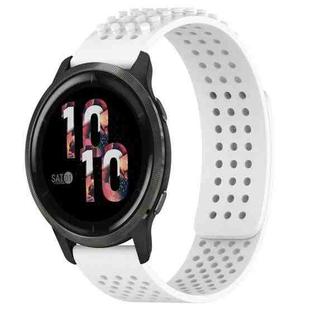 For Garmin Venu 2 22mm Holes Breathable 3D Dots Silicone Watch Band(White)