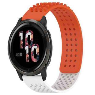 For Garmin Venu 2 22mm Holes Breathable 3D Dots Silicone Watch Band(Orange+White)