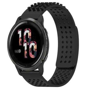 For Garmin Venu 2 22mm Holes Breathable 3D Dots Silicone Watch Band(Black)