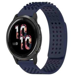 For Garmin Venu 2 22mm Holes Breathable 3D Dots Silicone Watch Band(Midnight Blue)