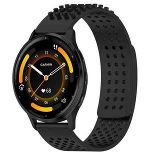 For Garmin Venu 3 22mm Holes Breathable 3D Dots Silicone Watch Band(Black)