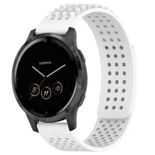 For Garmin Vivoactive 4 22mm Holes Breathable 3D Dots Silicone Watch Band(White)