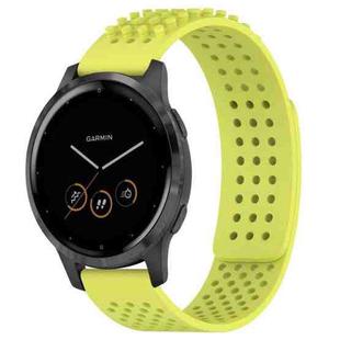 For Garmin Vivoactive 4 22mm Holes Breathable 3D Dots Silicone Watch Band(Lime Green)