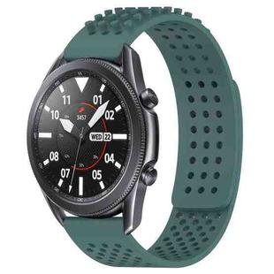 For Samsung Galaxy Watch3 45mm 22mm Holes Breathable 3D Dots Silicone Watch Band(Olive Green)
