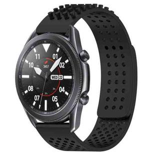 For Samsung Galaxy Watch3 45mm 22mm Holes Breathable 3D Dots Silicone Watch Band(Black)