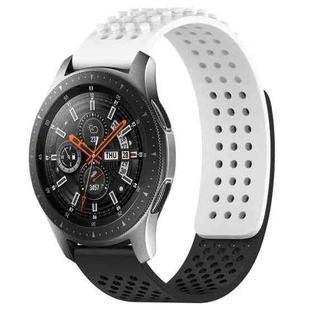 For Samsung Galaxy Watch 46mm 22mm Holes Breathable 3D Dots Silicone Watch Band(White+Black)