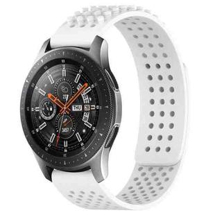 For Samsung Galaxy Watch 46mm 22mm Holes Breathable 3D Dots Silicone Watch Band(White)