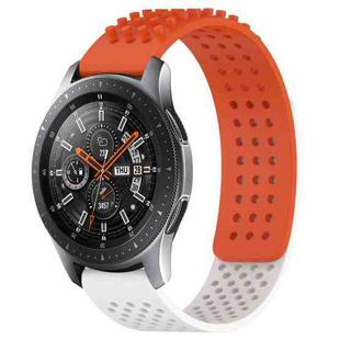 For Samsung Galaxy Watch 46mm 22mm Holes Breathable 3D Dots Silicone Watch Band(Orange+White)