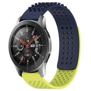 For Samsung Galaxy Watch 46mm 22mm Holes Breathable 3D Dots Silicone Watch Band(Midnight Blue+Lime Green)