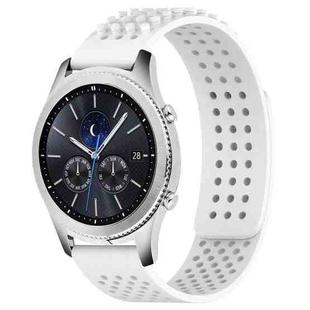 For Samsung Gear S3 Classic 22mm Holes Breathable 3D Dots Silicone Watch Band(White)