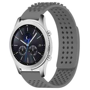 For Samsung Gear S3 Classic 22mm Holes Breathable 3D Dots Silicone Watch Band(Grey)