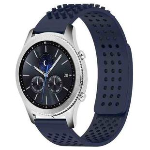 For Samsung Gear S3 Classic 22mm Holes Breathable 3D Dots Silicone Watch Band(Midnight Blue)