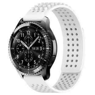 For Samsung Gear S3 Frontier 22mm Holes Breathable 3D Dots Silicone Watch Band(White)