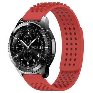 For Samsung Gear S3 Frontier 22mm Holes Breathable 3D Dots Silicone Watch Band(Red)