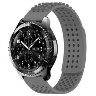 For Samsung Gear S3 Frontier 22mm Holes Breathable 3D Dots Silicone Watch Band(Grey)