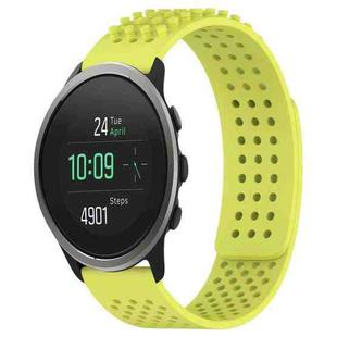 For SUUNTO 5 Peak 22mm Holes Breathable 3D Dots Silicone Watch Band(Lime Green)