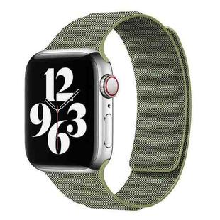 For Apple Watch 7 41mm Denim Magnetic Watch Band(Green)