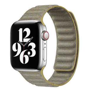 For Apple Watch 7 45mm Denim Magnetic Watch Band(Yellow)