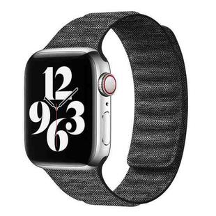 For Apple Watch SE 40mm Denim Magnetic Watch Band(Black)