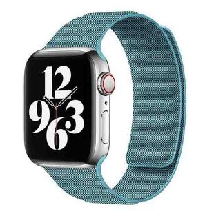 For Apple Watch SE 40mm Denim Magnetic Watch Band(Cyan)