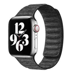 For Apple Watch 5 40mm Denim Magnetic Watch Band(Black)