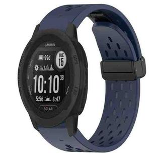 For Garmin Instinct 2S 20mm Folding Buckle Hole Silicone Watch Band(Midnight Blue)