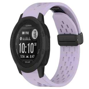 For Garmin Instinct 2S 20mm Folding Buckle Hole Silicone Watch Band(Purple)