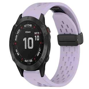 For Garmin Fenix 6S Pro 20mm Folding Buckle Hole Silicone Watch Band(Purple)