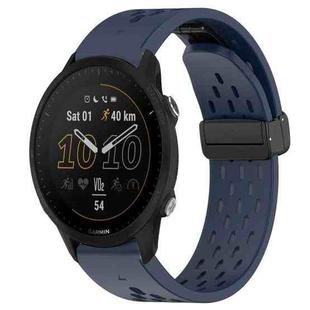 For Garmin Forerunner 955 22mm Folding Buckle Hole Silicone Watch Band(Midnight Blue)