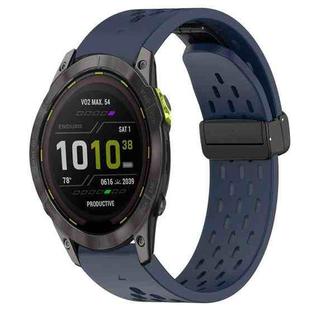 For Garmin Enduro 3 Hole Folding Buckle 26mm Silicone Watch Band(Midnight Blue)