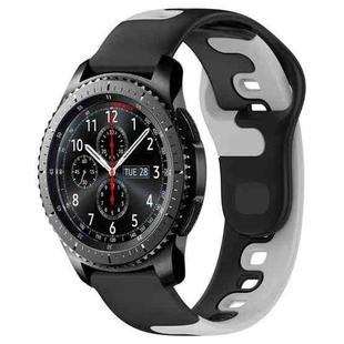 For Samsung Gear S3 Classic / Frontier 22mm Double Color Silicone Watch Band(Black+Gray)