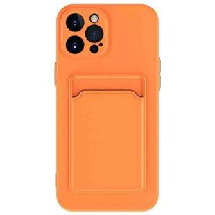 For iPhone 15 Pro Skin Feel Card Contrast Color Button TPU Phone Case(Orange)