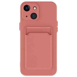 For iPhone 15 Skin Feel Card Contrast Color Button TPU Phone Case(Rose Red)