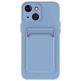 For iPhone 15 Skin Feel Card Contrast Color Button TPU Phone Case(Gray)