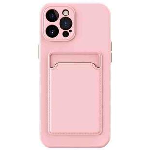 For iPhone 15 Pro Max Skin Feel Card Contrast Color Button TPU Phone Case(Pink)
