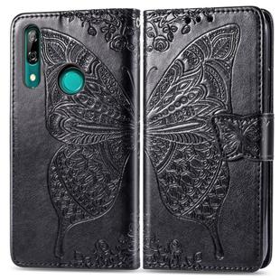 Butterfly Love Flowers Embossing Horizontal Flip Leather Case For Huawei P Smart Z with Holder & Card Slots & Wallet & Lanyard(Black)