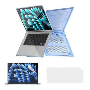 For MacBook Air 15.3 A2941 ENKAY Hat-Prince 3 in 1 Protective Bracket Case Cover Hard Shell with TPU Keyboard Film / PET Screen Protector, Version:US(Light Blue)