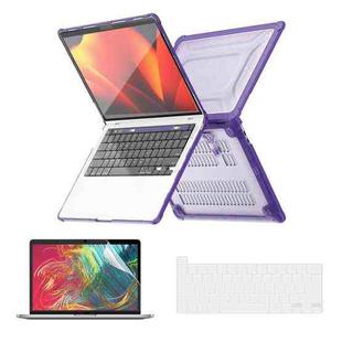 For MacBook Pro 13.3 A2251/A2289/A2338 ENKAY Hat-Prince 3 in 1 Protective Bracket Case Cover Hard Shell with TPU Keyboard Film / PET Screen Protector, Version:EU(Purple)