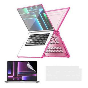 For MacBook Pro 14.2 A2442/A2779 ENKAY Hat-Prince 3 in 1 Protective Bracket Case Cover Hard Shell with TPU Keyboard Film / PET Screen Protector, Version:EU(Pink)
