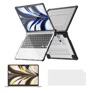 For MacBook Air 13.6 2022/2024  A2681 (M2) / A3113  (M3) ENKAY Hat-Prince 3 in 1 Protective Bracket Case Cover Hard Shell with TPU Keyboard Film / PET Screen Protector, Version:EU(Black)