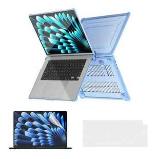 For MacBook Air 15.3 A2941 ENKAY Hat-Prince 3 in 1 Protective Bracket Case Cover Hard Shell with TPU Keyboard Film / PET Screen Protector, Version:EU(Light Blue)