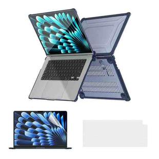 For MacBook Air 15.3 A2941 ENKAY Hat-Prince 3 in 1 Protective Bracket Case Cover Hard Shell with TPU Keyboard Film / PET Screen Protector, Version:EU(Dark Blue)