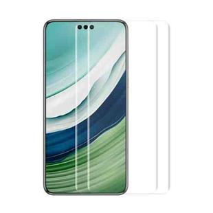 For Huawei Mate 60 Pro 2pcs ENKAY Hat-Prince Heat Bending Full Side Glue Tempered Glass Film(Transparent)