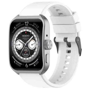 For OPPO Watch 4 Pro 22mm Solid Color Silicone Watch Band(White)